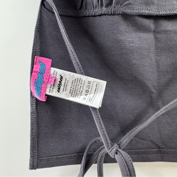 Edikted Grey Blue Jinx Open Back Tank Top | Size Large - Picture 5 of 6